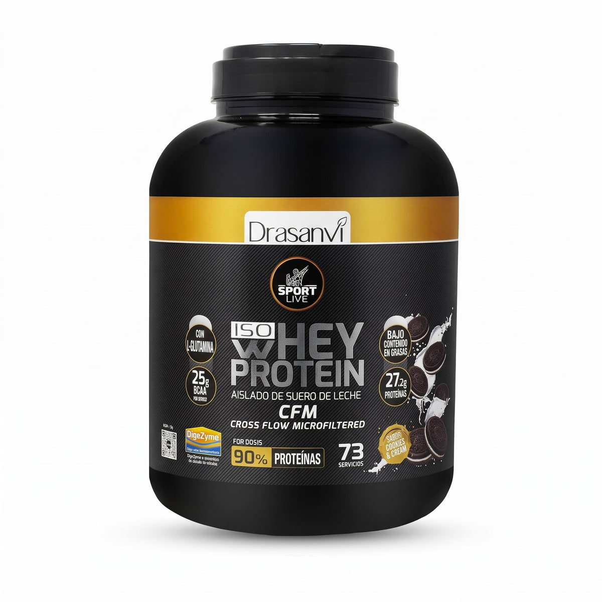 WHEY PROTEIN AISLADO COOKIES Y CREAM 1,6kg SPORT LIVE DRASANVI