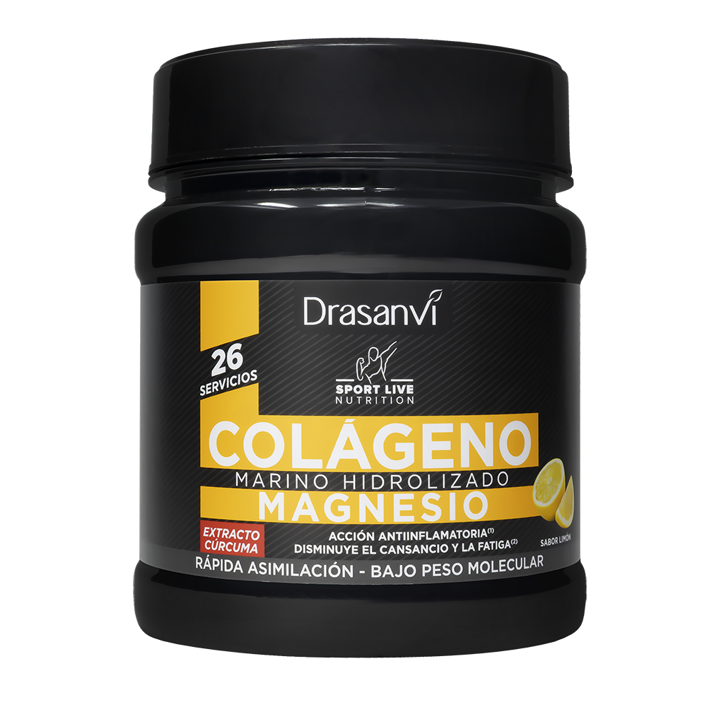 Colágeno Marino Hidrolizado Magnesio Cúrcuma Limón 300 g Drasanvi Sport live