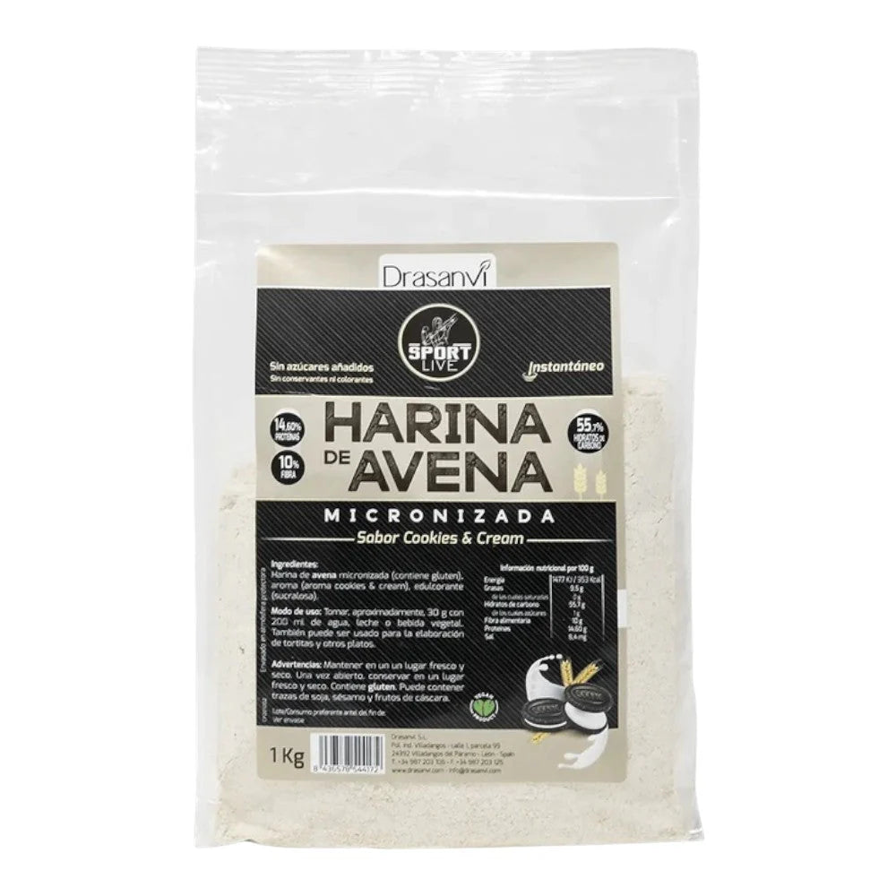 Harina de avena sabor cookies cream kg sport live drasanvi