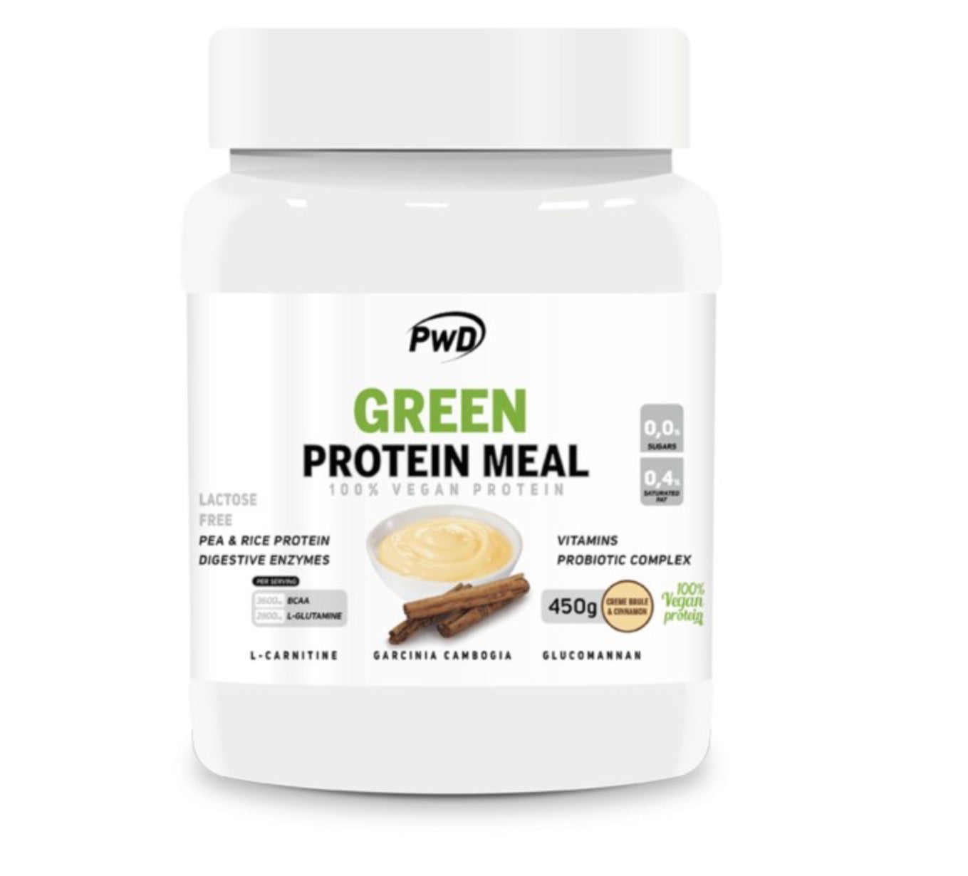 GREEN PROTEIN MEAL creme brule-cinnamon 450gr. PWD