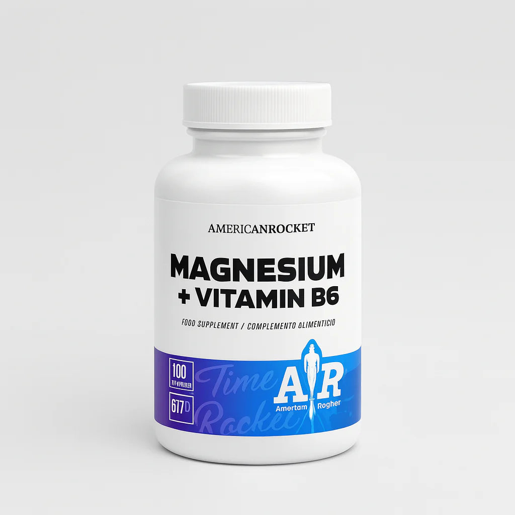 Magnesio + Vitamina B6 -
American Rocket
100 caps.