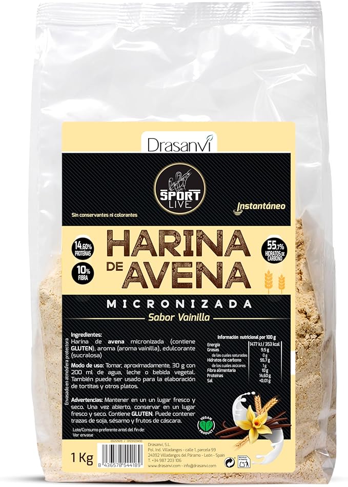 Harina de Avena Sabor vainilla Kg Sport Live Drasanvi