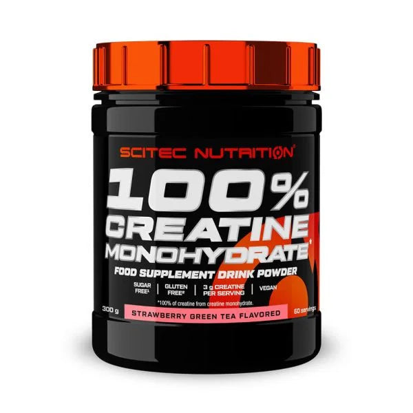 100% Creatine monohydrate 300g Fresa-Té verde