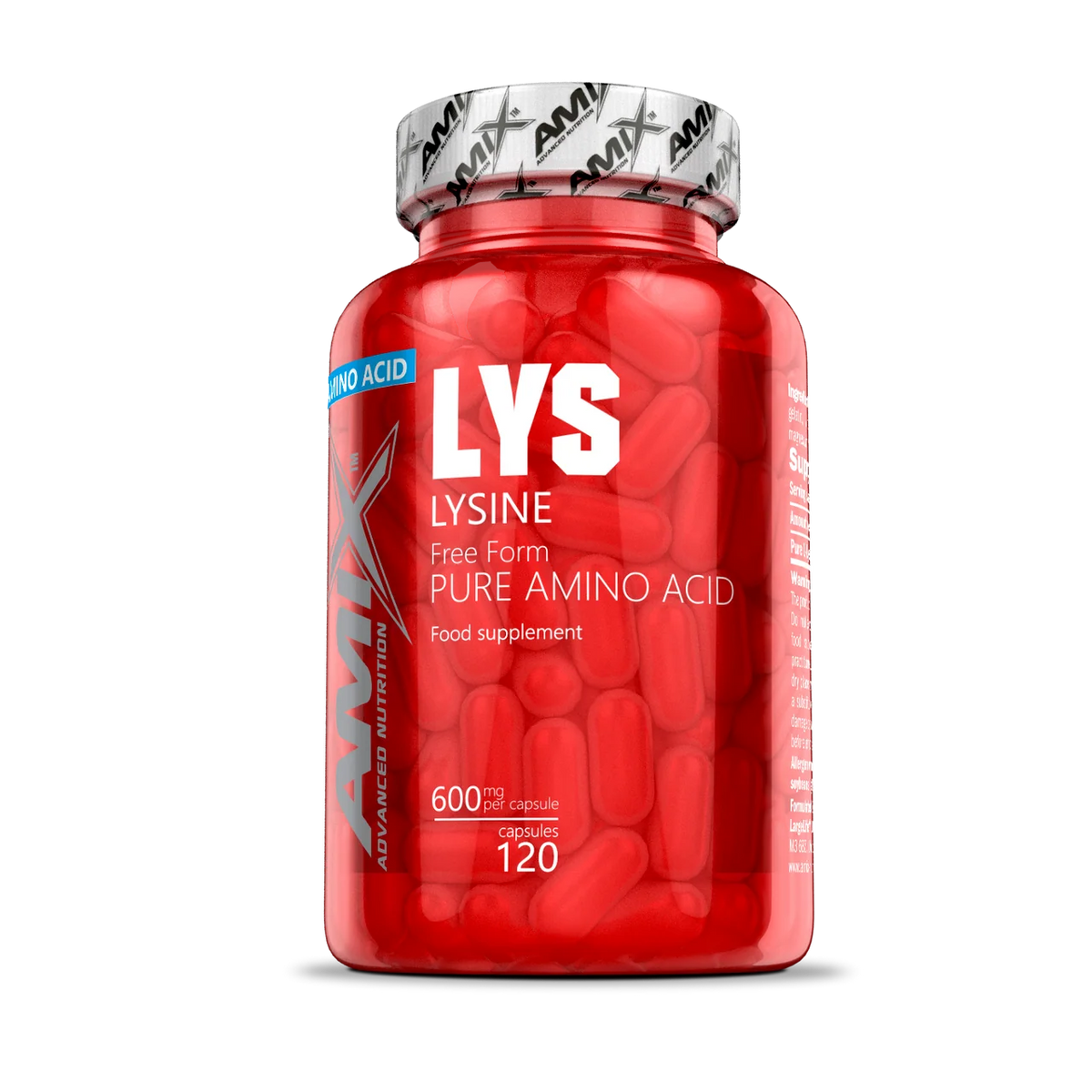 Aminoácido L-Lisina 600 mg 120 caps – Amix™