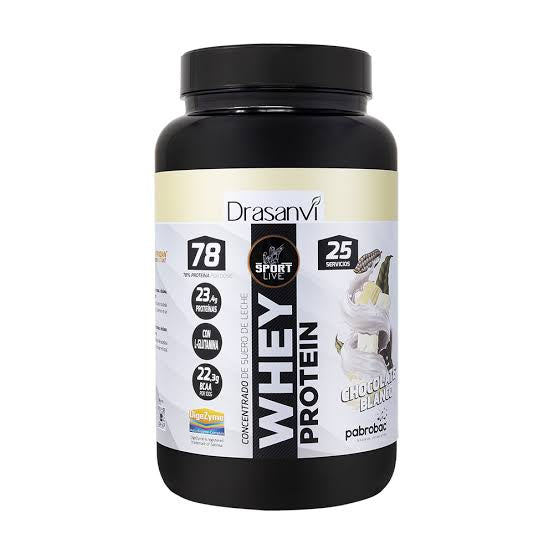 WHEY PROTEIN CONCENTRADA CHOCOLATE BLANCO 750G SPORT LIVE DRASANVI