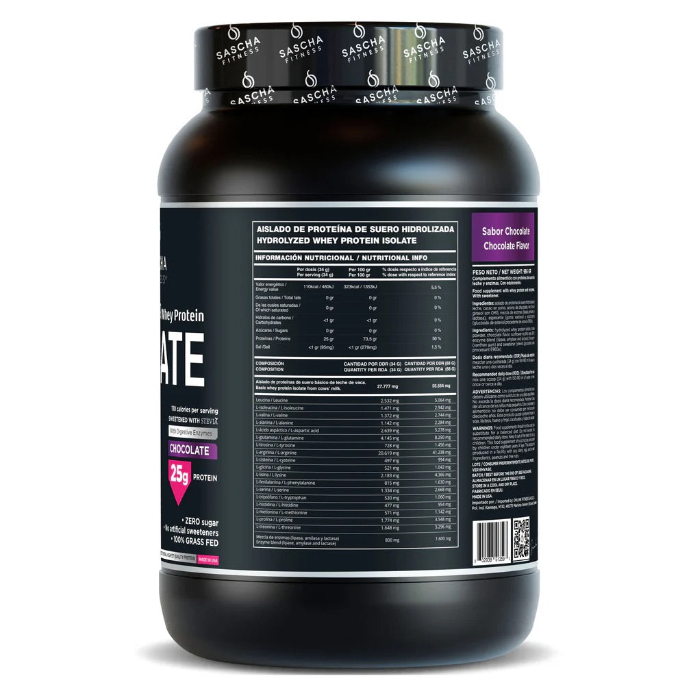 Proteína Whey Hidrolizada y Aislada sabor Chocolate