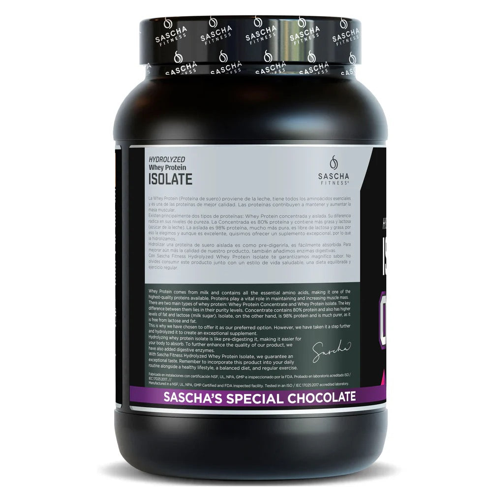 Proteína Whey Hidrolizada y Aislada sabor Chocolate