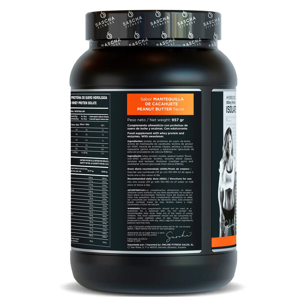 Proteína Whey Hidrolizada y Aislada sabor Mantequilla de cacahuete