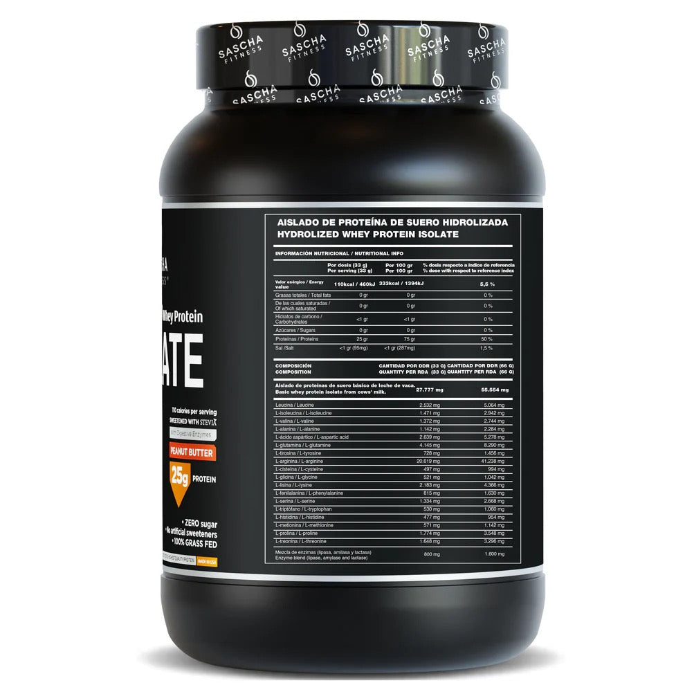Proteína Whey Hidrolizada y Aislada sabor Mantequilla de cacahuete